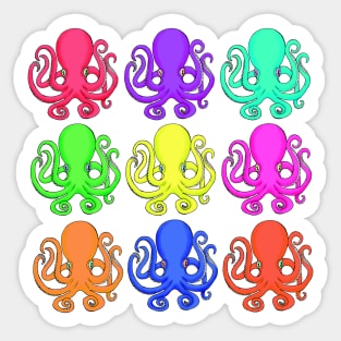 octopus rainbow Sticker